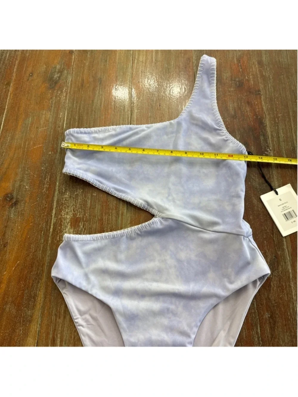 Onia Maya One Piece Swimsuit Lavender Blue Tie Dye One Shoulder Cutout Small NWT